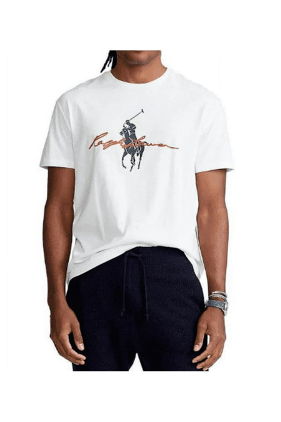 Men's White Big Pony Jersey T- Shirt, 2XB
