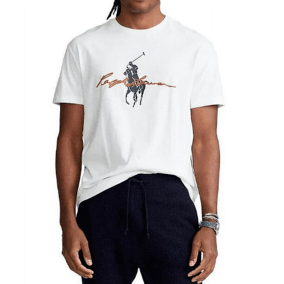 Polo Ralph Lauren Men's White Big Pony Jersey T- Shirt, 2XB
