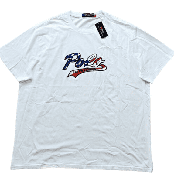 Polo Ralph Lauren Men's White Big & Tall Polo Script T Shirt, 3XLT