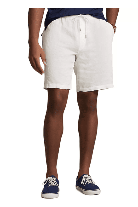 Men's White Big & Tall Prepster Linen Short, 5LT