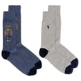 thumbnail image 1 of Polo Ralph Lauren Mens 2-Pack Assorted Polo Bear Solid Dress Sock NVAST, 1 of 1