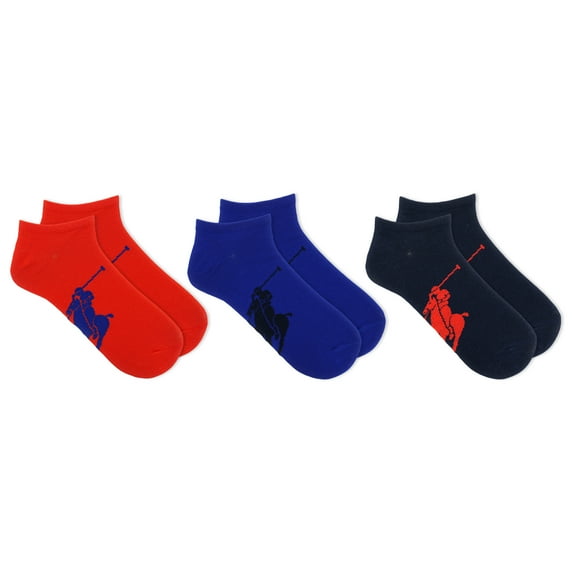 Polo Ralph Lauren Mens 3-Pack Big Polo Player No Show Ped Sock TOM