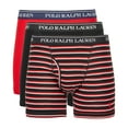 thumbnail image 1 of Polo Ralph Lauren Mens 3-Pack Classic Cotton Boxer Briefs (XLarge, Red/Black), 1 of 1