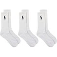 thumbnail image 1 of Polo Ralph Lauren Mens 3-Pack Embroided Big Pony Sport Crew Socks WHT, 1 of 4