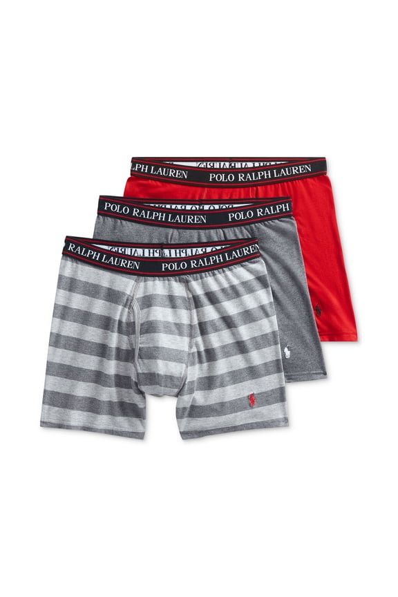 Polo Ralph Lauren Mens 3-Pk Classic Fit Stretch Boxer Briefs (Medium, Assorted)