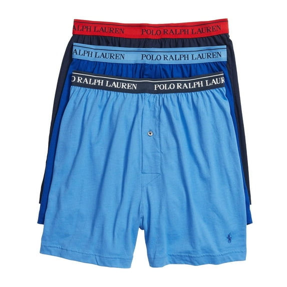 Polo Ralph Lauren Mens 3-Pk. Cotton Classic Boxers (Medium, Blue/Navy/Black)