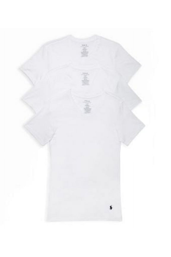 Mens 3PK Classic V-Neck Tees T Shirt XL White