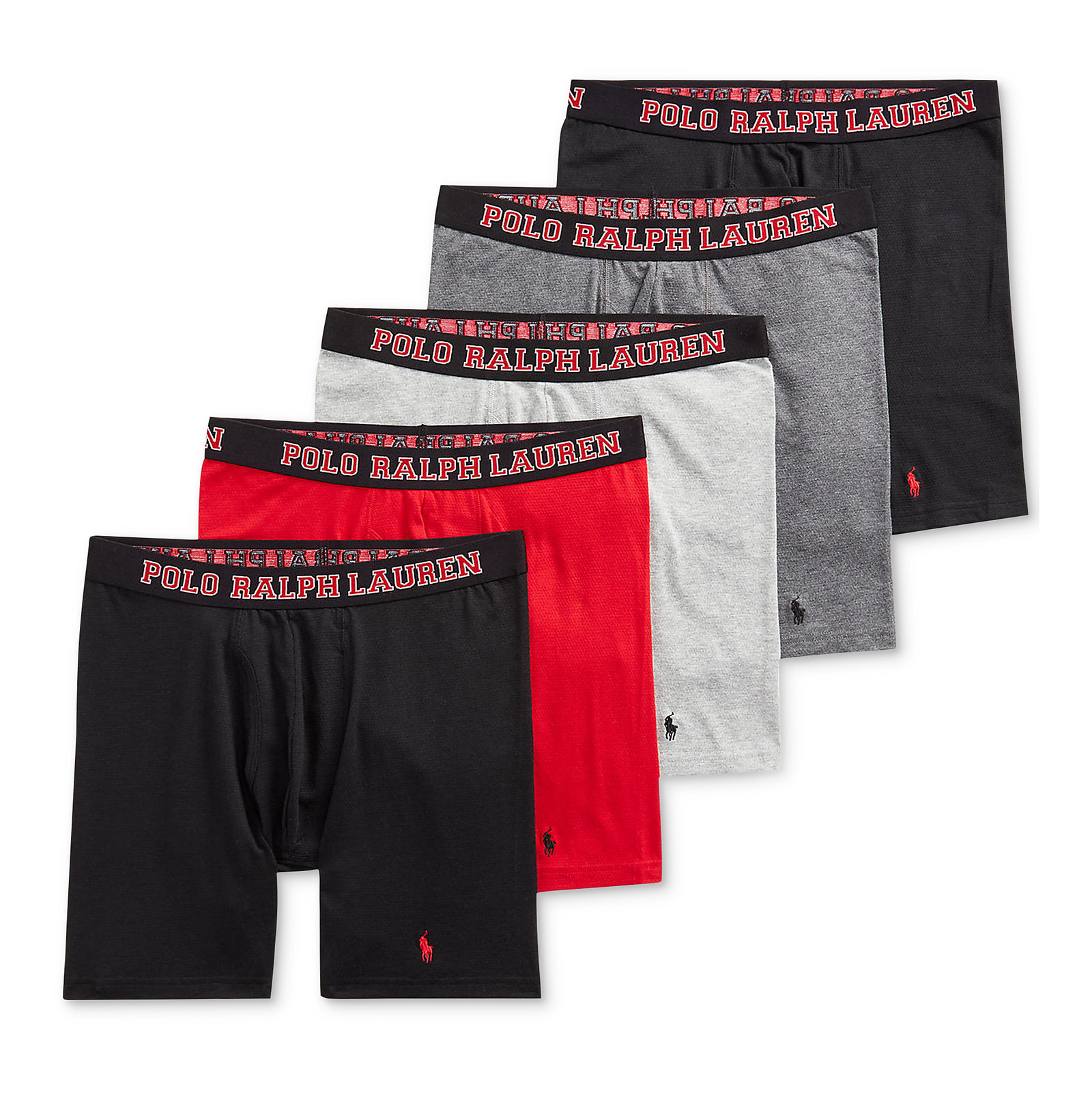 Polo Ralph Lauren Mens 5-Pack Moisture Wicking Boxer Briefs - Walmart.com