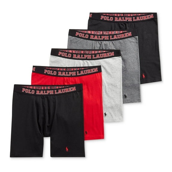 Polo Ralph Lauren Mens 5-Pack Moisture Wicking Boxer Briefs
