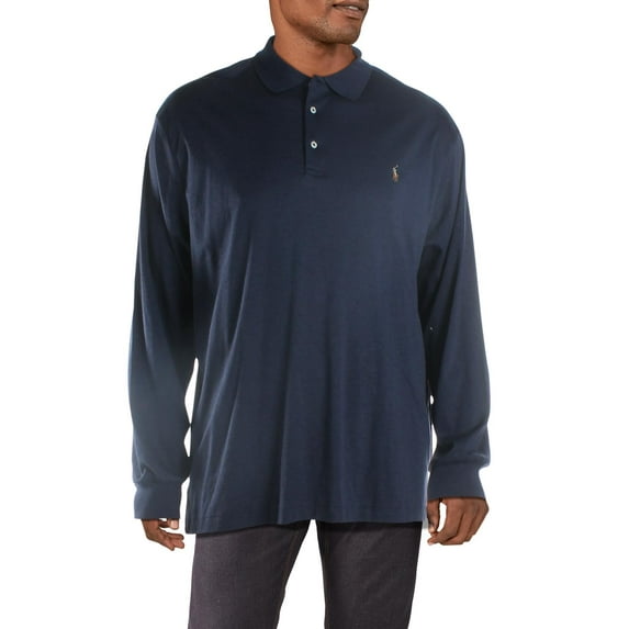 Men's Big and Tall Classic Fit Long Sleeves Polo Shirt-SN-2LT