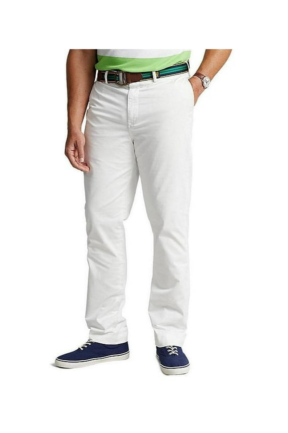 Mens Big & Tall Flat Front Stretch Chino Pants 44 x 30 White