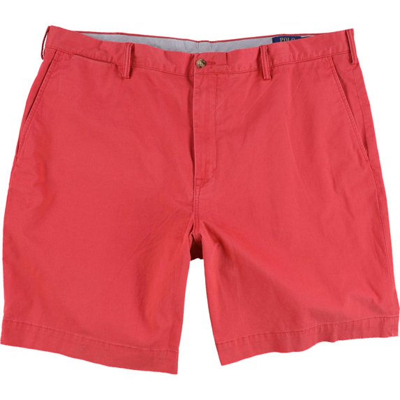 Ralph Lauren Mens Solid Casual Chino Shorts, Red, 42