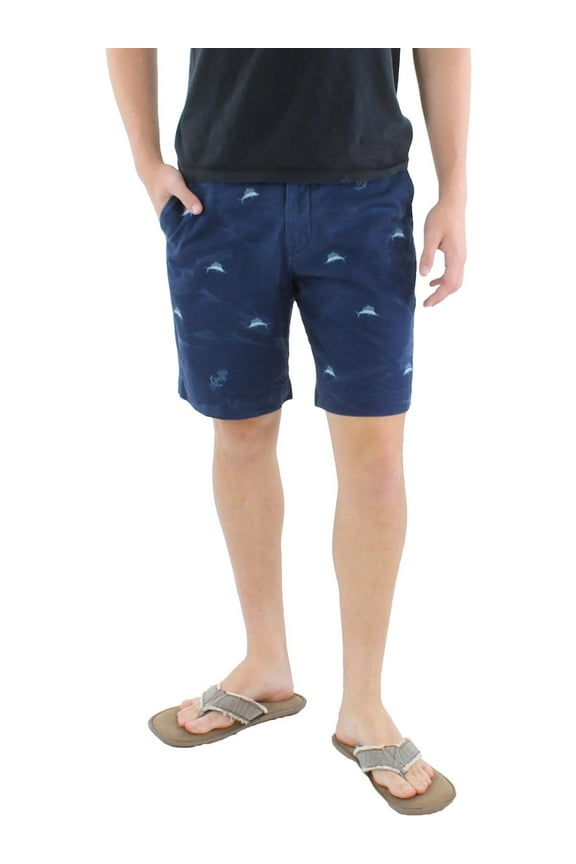 Mens Chino Embroidered Flat Front