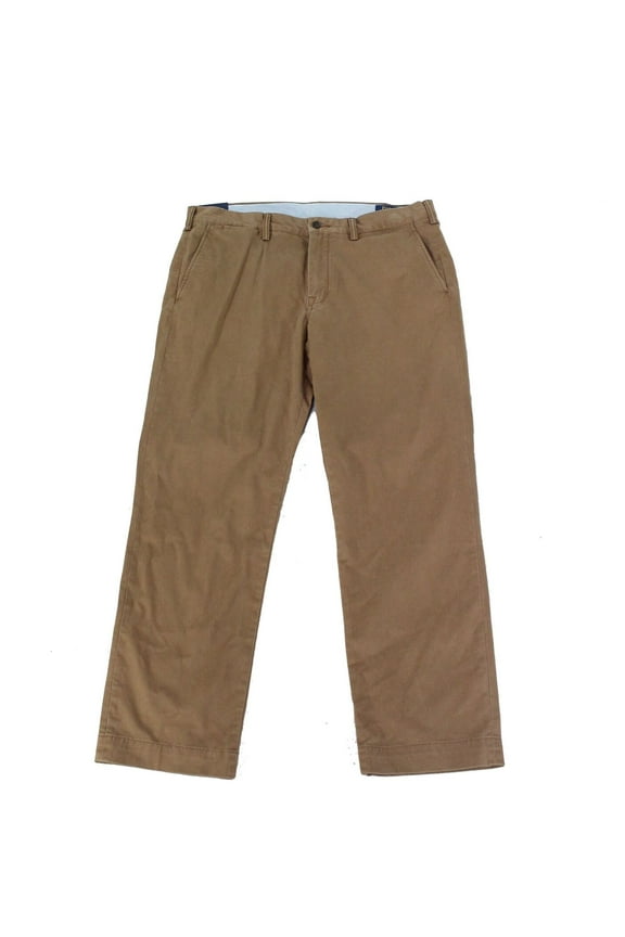 Mens Chino Pants 34X34 Straight Stretch   Brown 34