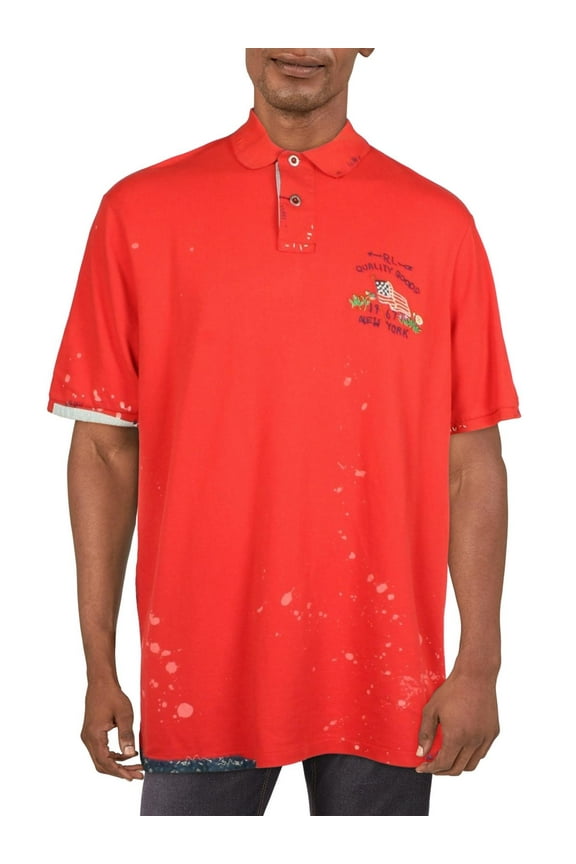 Mens Classic Fit Paint Splatter Polo