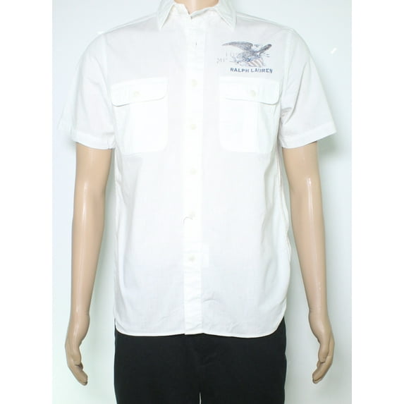 Polo Ralph Lauren Mens Classic Fit Small Button Down Shirt White S