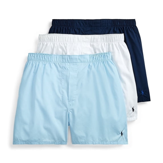Polo Ralph Lauren Mens Classic Fit Woven Boxers (2XLarge, Blue/Navy/White)