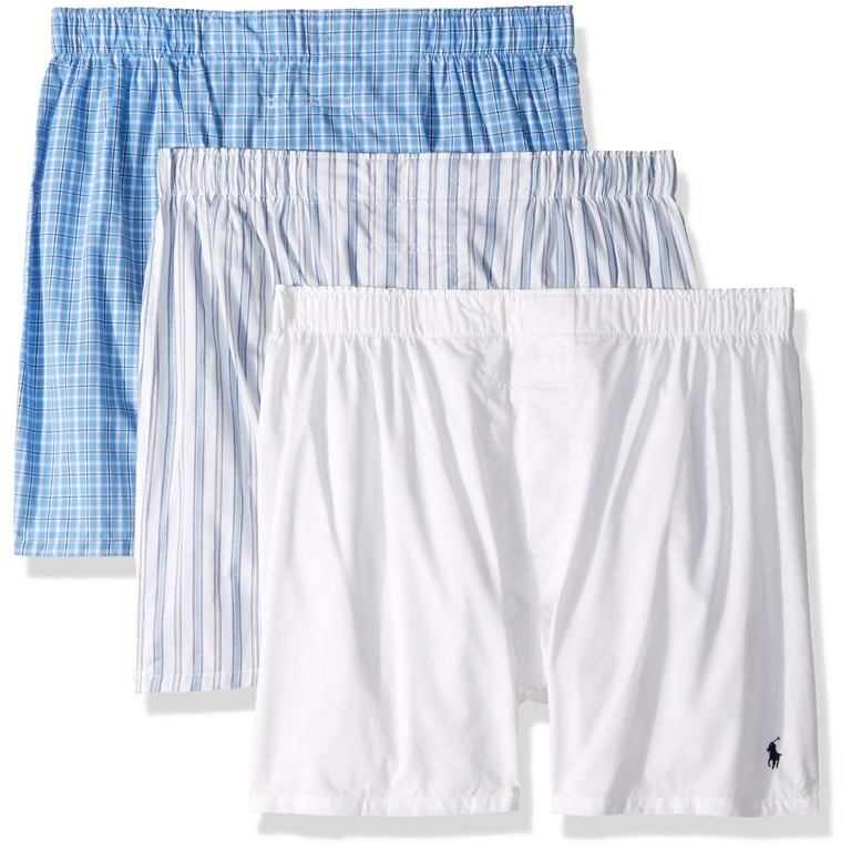 新品 POLO RALPH LAUREN THREE WOVEN BOXERS Polo Ralph Lauren Big & Tall Classic-Fit Cotton Woven Boxers