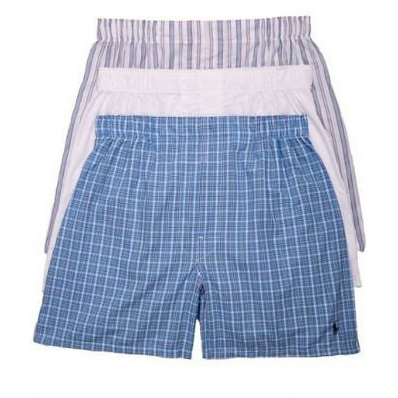 Polo Ralph Lauren Mens Classic Fit Woven Cotton Boxers 3-Pack Style-RCWBP3