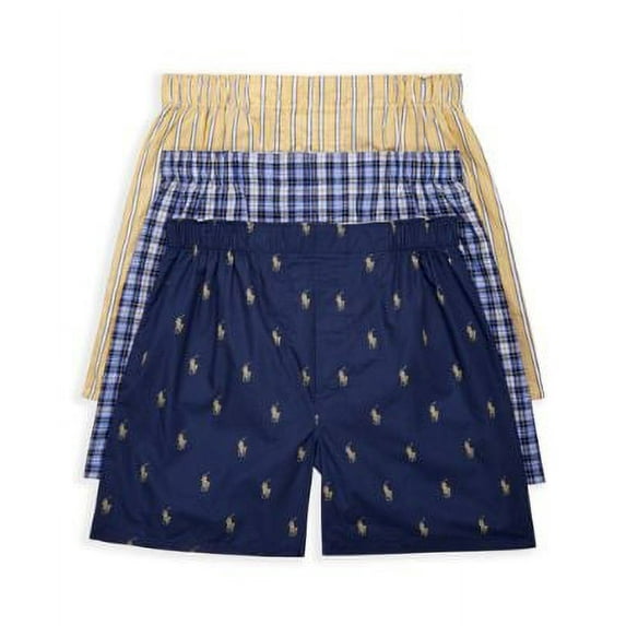 Polo Ralph Lauren Mens Classic Fit Woven Cotton Boxers 3-Pack Style-RCWBP3