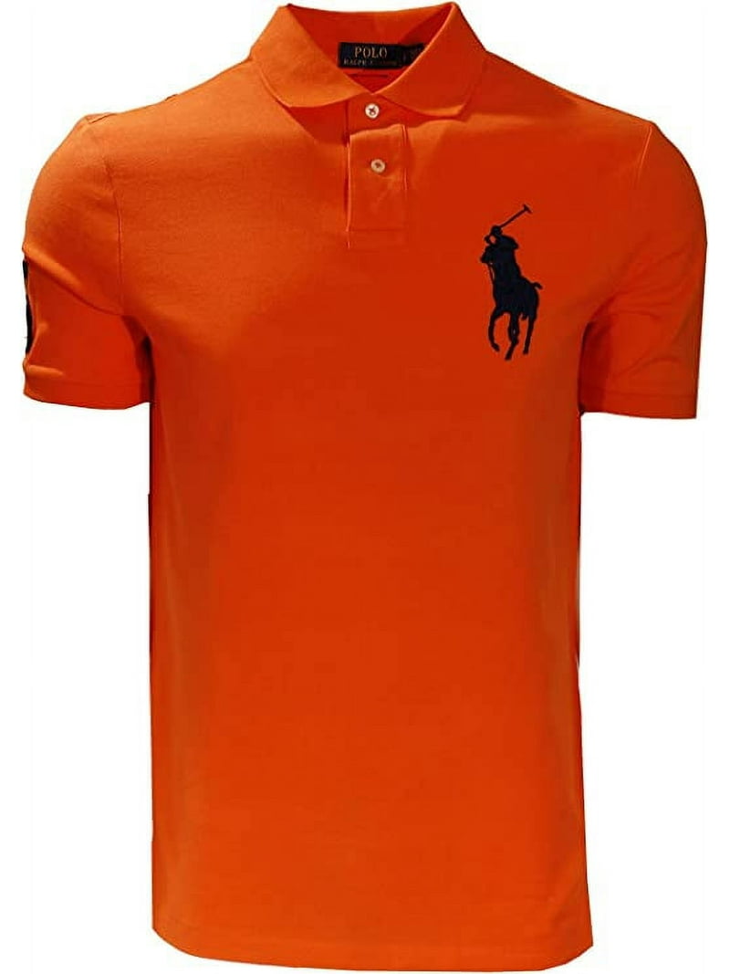 Polo Ralph Lauren Mens Classic Rugby T-Shirt Big Pony, Orange