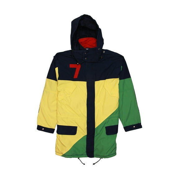 Polo Ralph Lauren Mens Color Block Sailing Anorak Jacket (Medium, Navy/Yellow)