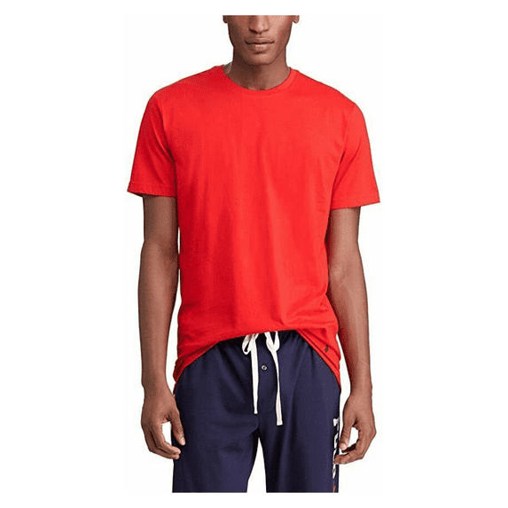 Polo Ralph Lauren Mens Cotton Jersey Sleep Shirt, Red, M