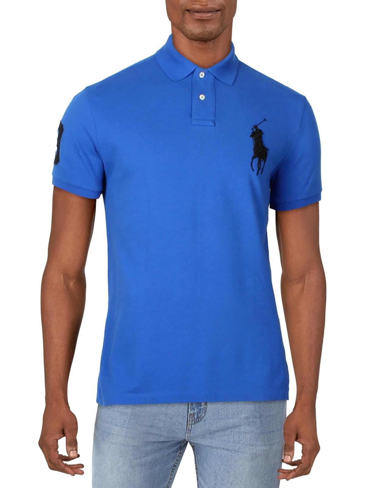 Polo Ralph Lauren Mens Cotton Logo Polo Shirt Blue M Walmart