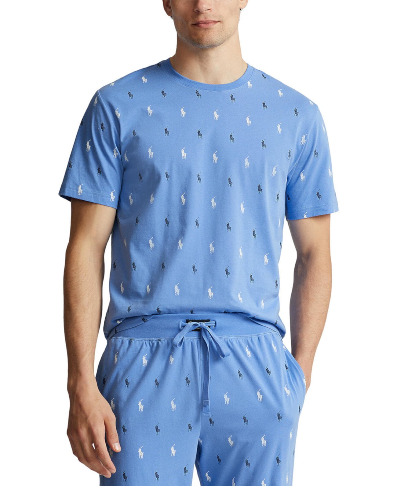 Polo Ralph Lauren Mens Cotton Printed Sleep Shi Harbor Island Blue Cruise Small