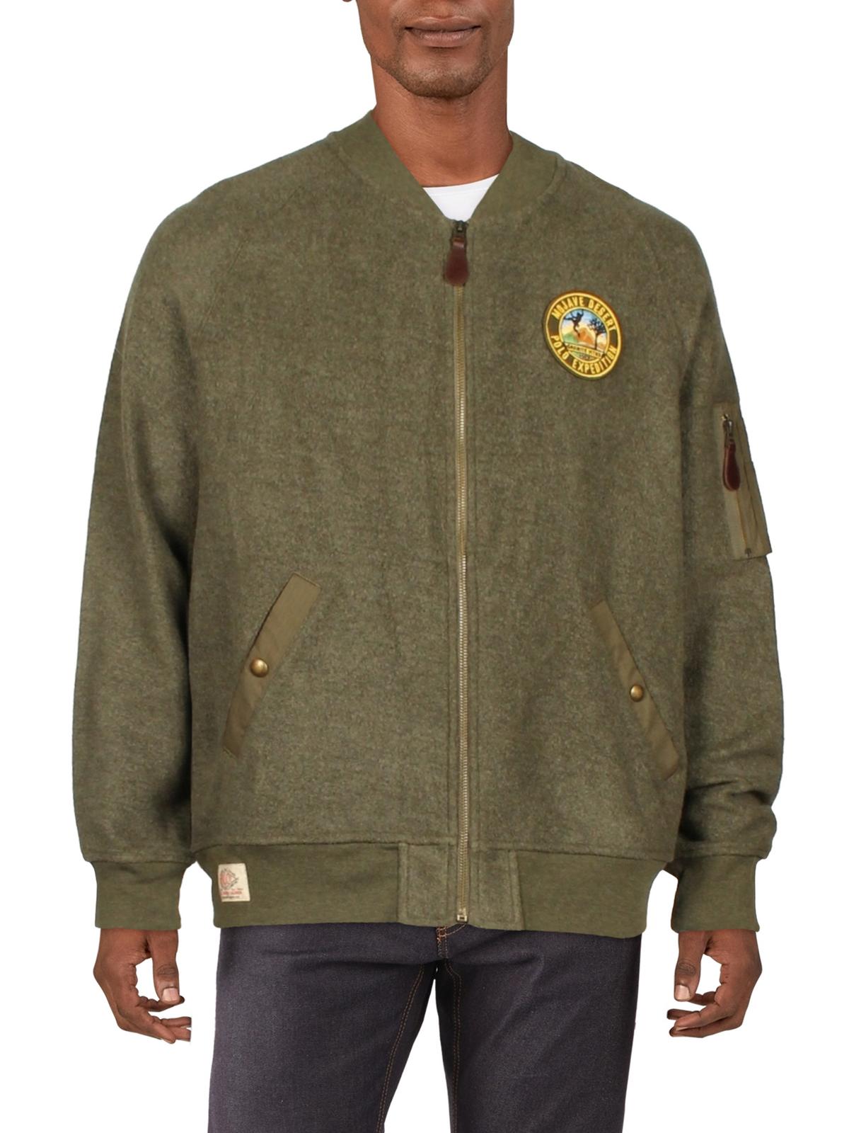 Fleece bomber jacket mens hot sale