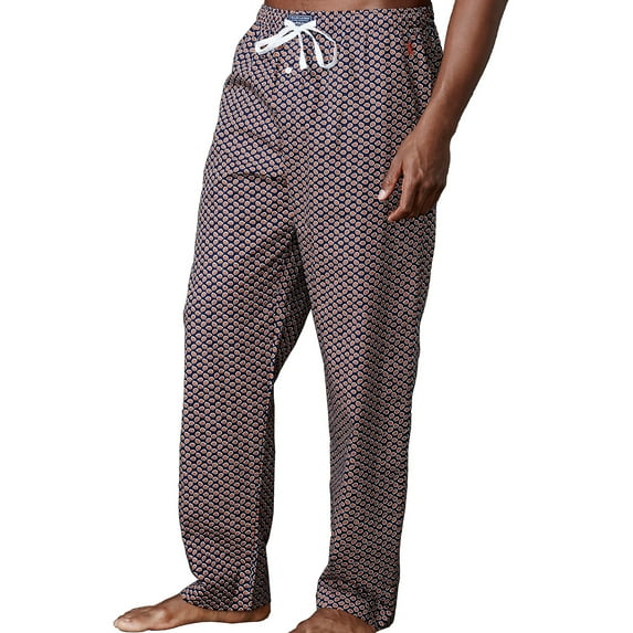 Polo Ralph Lauren Mens Lightweight Pajama Pants (Small, Navy/Orange)