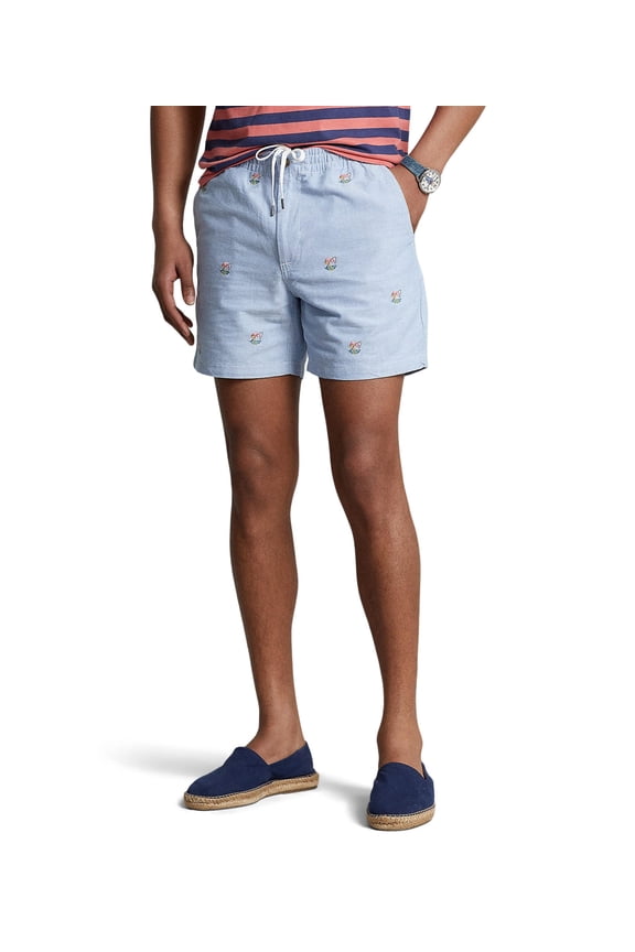 Mens Oxford 6" Inseam Flat Front