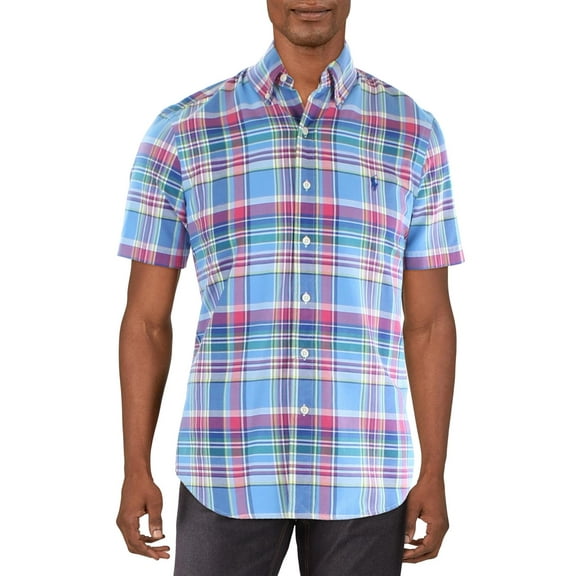$115 Polo Ralph Lauren Men's Classic-Fit Plaid Oxford Shirt, Multi, S