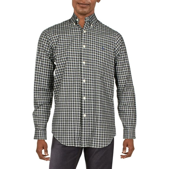 Polo Ralph Lauren Mens Poplin Plaid Button-Down Shirt