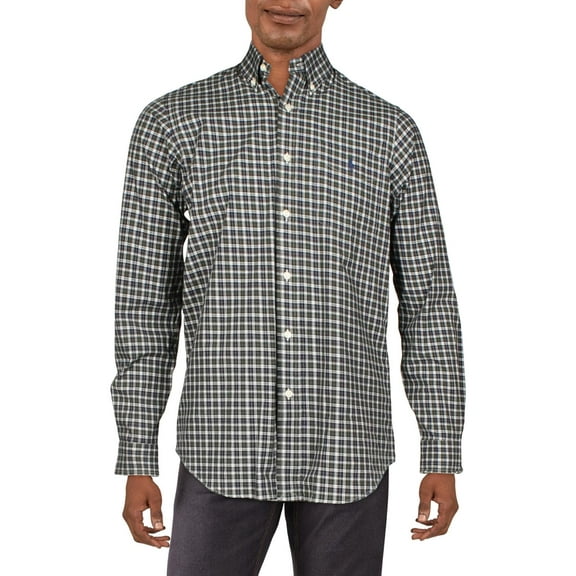 Polo Ralph Lauren Mens Poplin Plaid Button-Down Shirt
