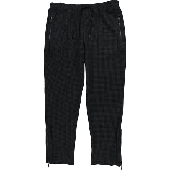 Ralph Lauren Mens Double Knit Herringbone Casual Jogger Pants, Black, Large