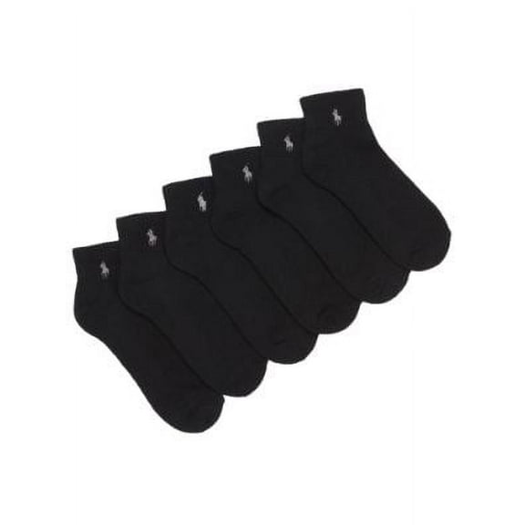 Polo Ralph Lauren Mens Rib Cuff Sport Quarter Socks 6-Pack Style-824000PK2