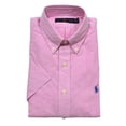 thumbnail image 1 of Polo Ralph Lauren Mens Seersucker Short Sleeve Shirt (M, Bright Pink Stripes), 1 of 2