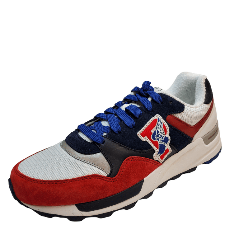 Polo Ralph Lauren Mens Shoes Trackster 100 Leather Athletic Sneakers 8.5D Red Blue Walmart