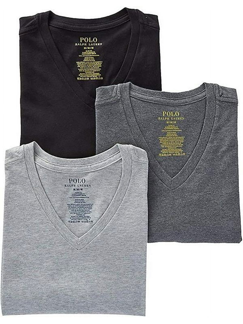 Polo Ralph Lauren Mens Slim Fit Cotton V-Neck T-Shirt 3-Pack Style