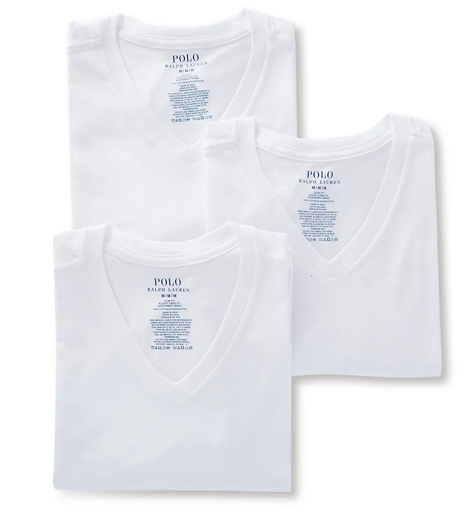 Polo Ralph Lauren Mens Slim Fit Cotton V-Neck T-Shirt 3-Pack Style-RSVNP3 - image 1 of 3