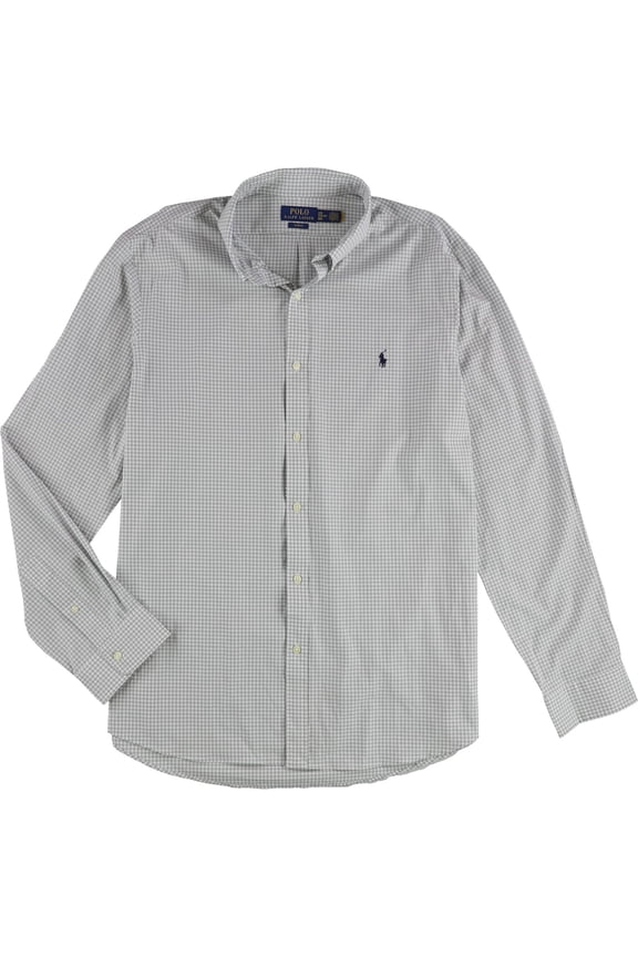 Mens Slim Fit Button Down Dress Shirt, Grey, XX-Large