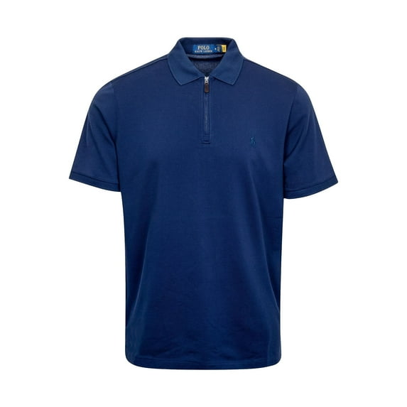 Polo Ralph Lauren Mens Stretch Mesh Zip Polo (3Large Tall, 3LT, French Navy)