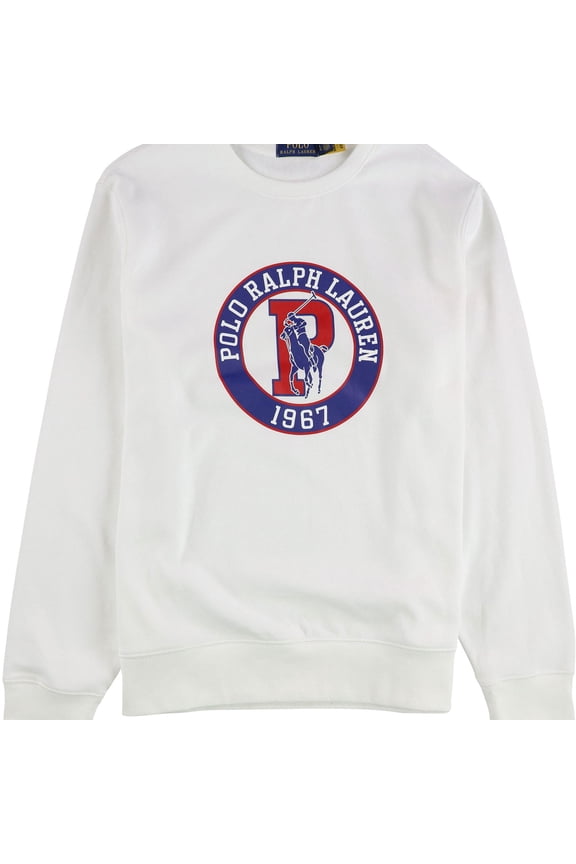 Polo Ralph Lauren Mens Sweatshirt Polo Logo 1967 Fleece Sweatshirt White Medium