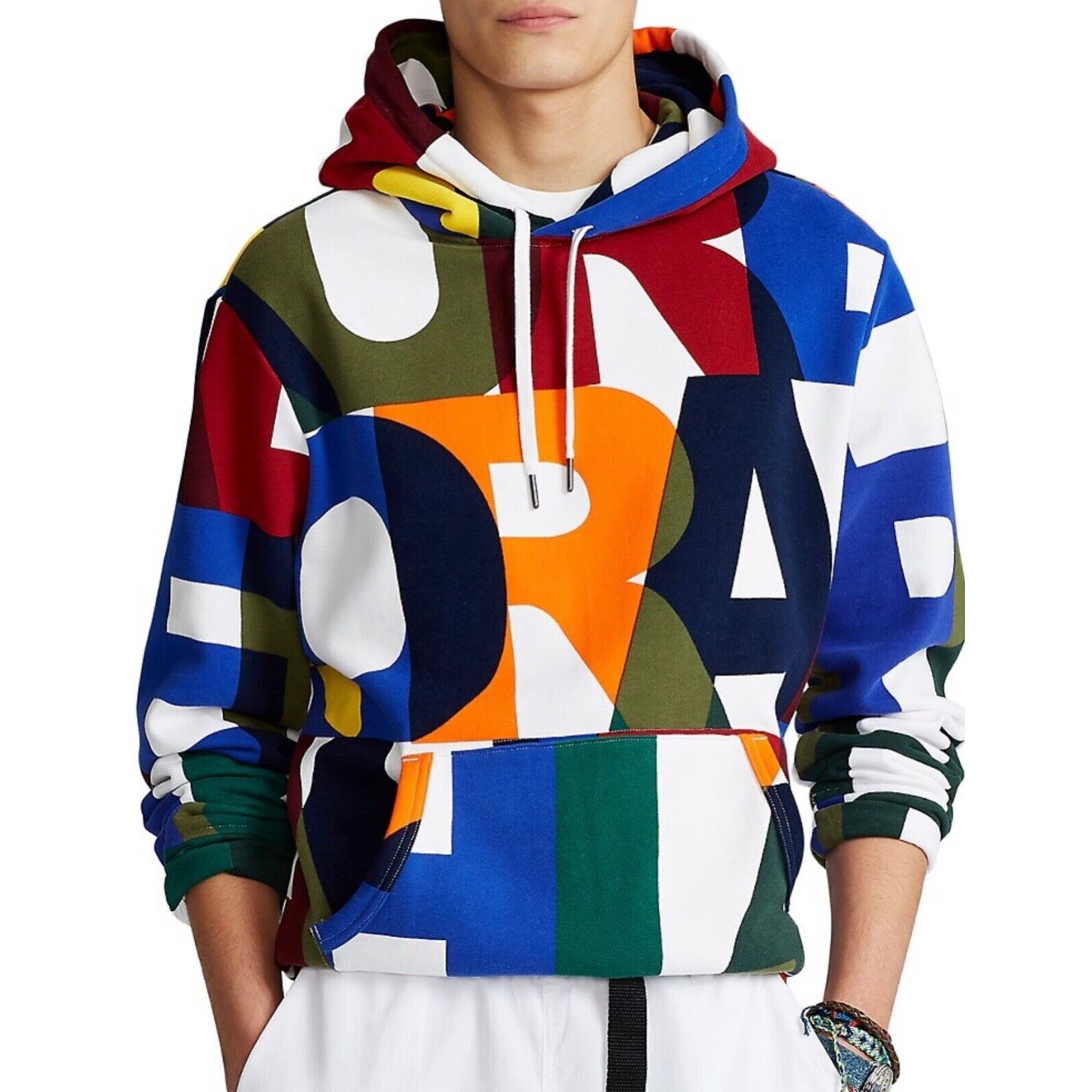 Polo Ralph Lauren Monogram Fleece Hooded Hoodie Sweatshirt (MultiWhite,  Medium) - Walmart.com