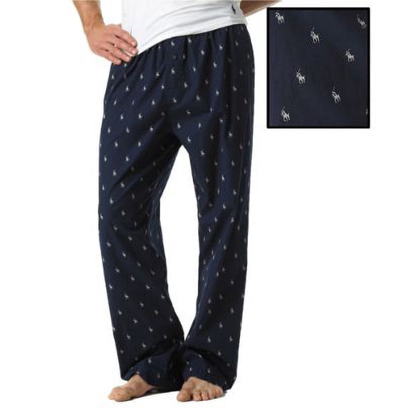 Polo Ralph Lauren NAVY/CREAM Men's All Over Pony Player Woven Pants, US Large