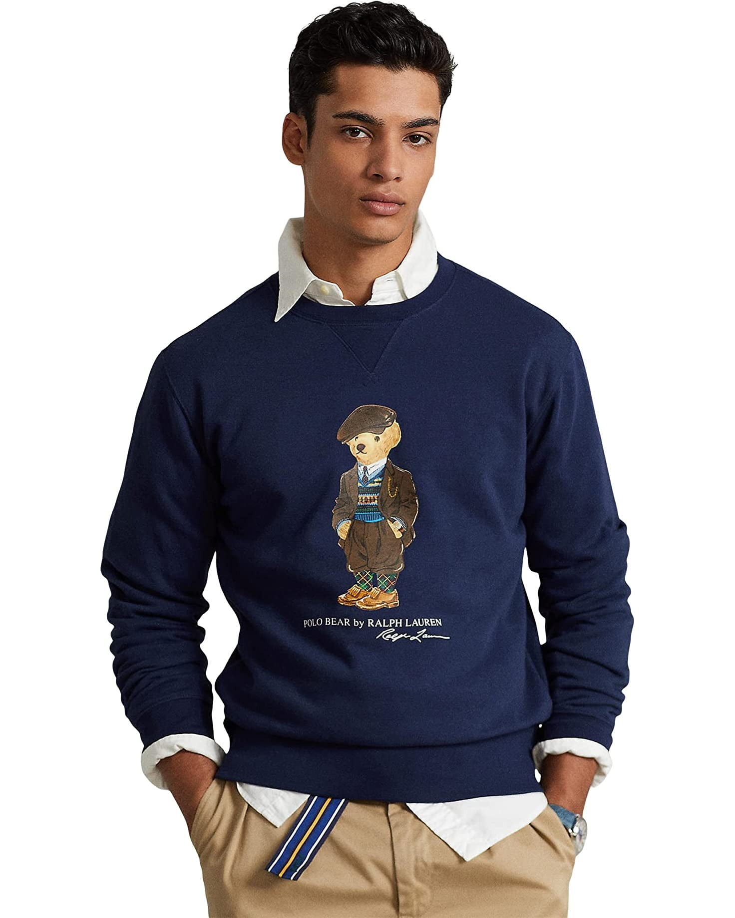 Polo Ralph Lauren NAVY Men's Polo Bear Fleece Sweatshirt, US Medium 