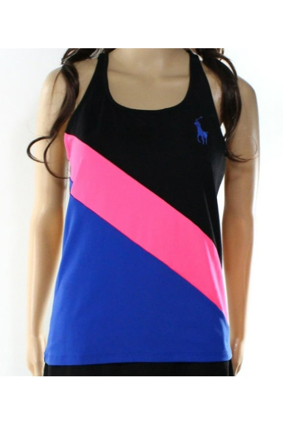 NEW Black Women Size Large L Colorblock Athletic Top