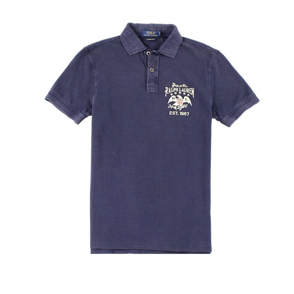 Polo Ralph Lauren NEW Blue Mens Large L Custom Slim Polo Rugby Shirt