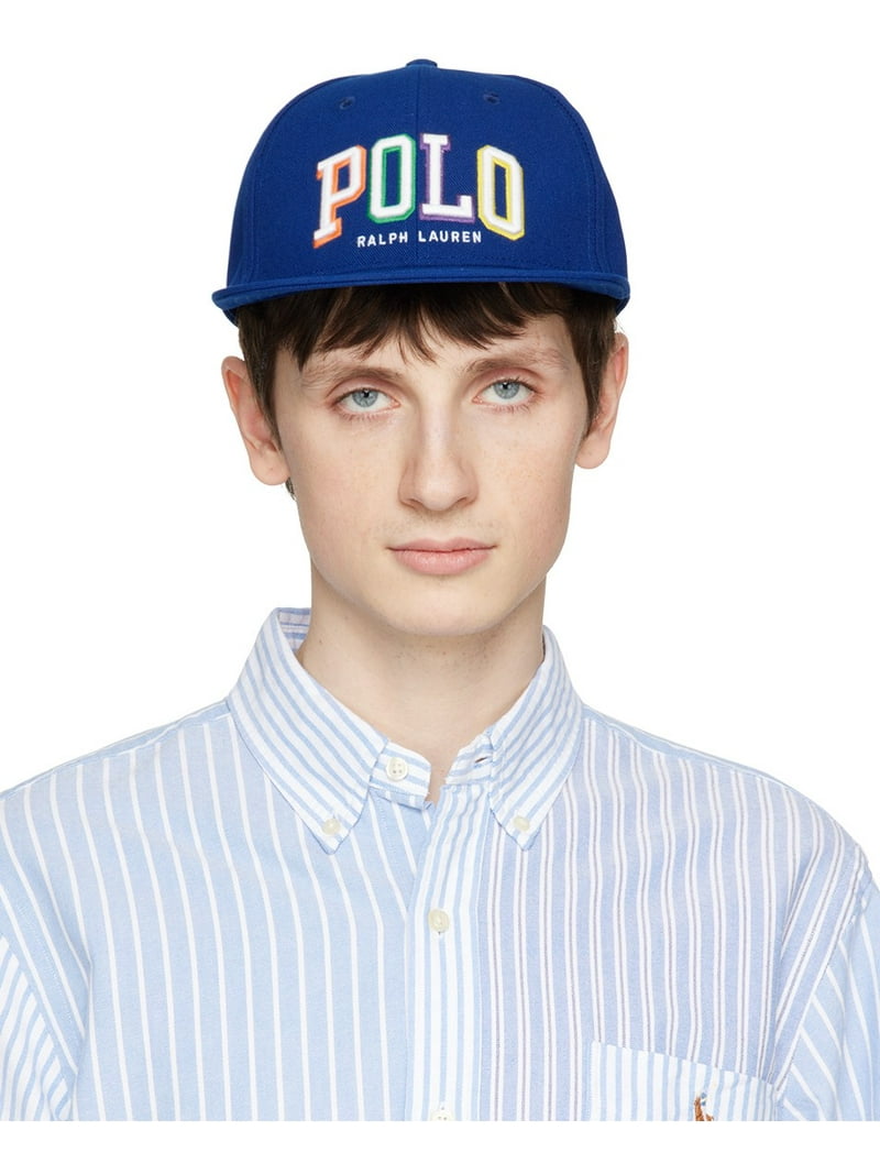 Polo Ralph Lauren Navy Embroidered Flat Cap Snap Back - Walmart.com
